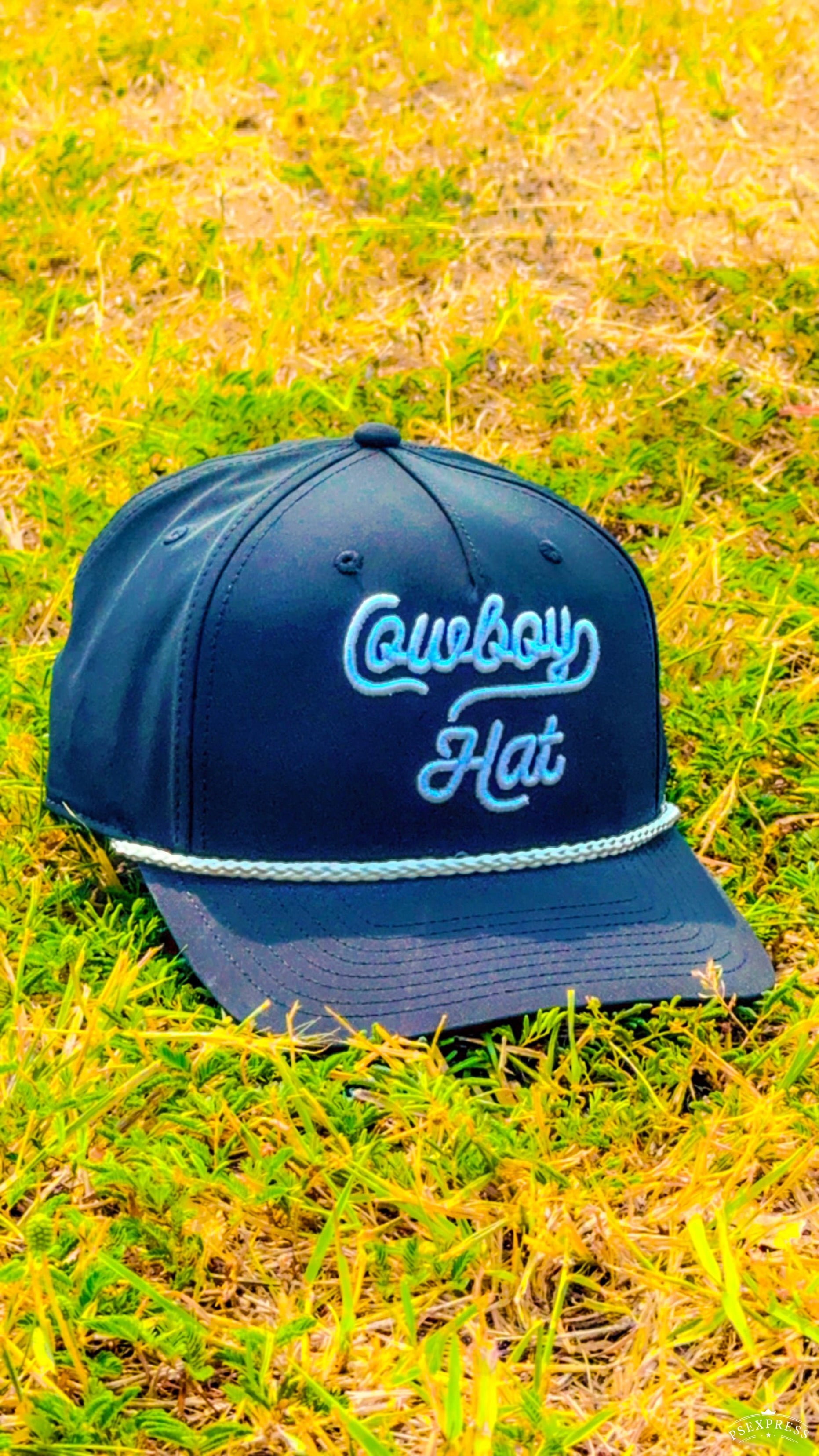 Black Cowboy Hat Rope Cap