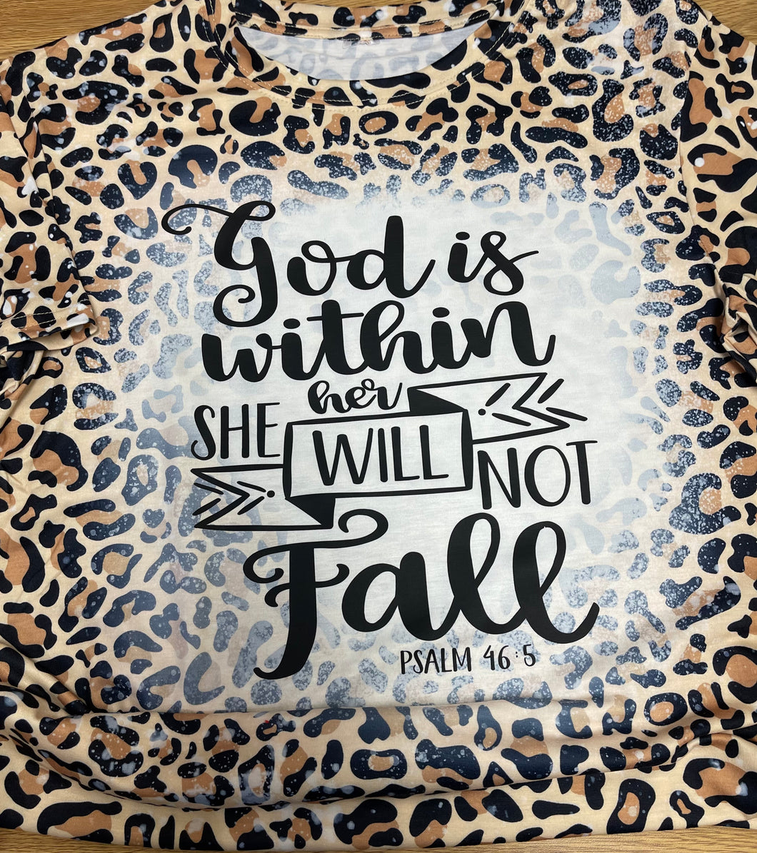 GOD IS WITHIN LEOPARD TEE